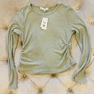 Hippie Rose Ribbed Long Sleeve Top in Sage (New with Tags)